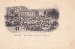 Delcampe - CPA 49 @ CHOLET - Le Marché Aux Boeufs Vers 1902 Un Samedi Matin - Cholet