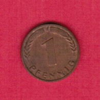 GERMANY  1 PFENNIG 1967 "F" (KM # 105) #5319 - 1 Pfennig
