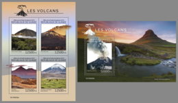 GUINEA REP. 2019 MNH Volcanoes Vulkane Volcans M/S+S/S - IMPERFORATED - DH1929 - Volcanos