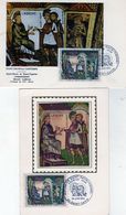 2 Cartes Timbres Premier Jour De L'église De Saint-savin (vienne) 28 Juin 1969 - Collections