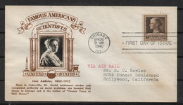 US 1940 Crosby Photographic Cachet FDC, American Scientists, Jane Addams,Sc # 878,VF-XF !! (RN-9) - 1851-1940