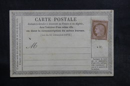 FRANCE - Carte Précurseur Affranchissement Cérès , Non Utilisé - L 36619 - Cartes Précurseurs