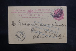 INDE - Entier Postal Commerciale ( Repiquage Au Verso ) De Calcutta En 1912 - L 36646 - 1902-11  Edward VII