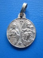 Bijou Ancien Médaille Pendentif En Argent Religion Chrétienne - Christian Religious - Faire Défiler Les Scanns ---voir - Hangers