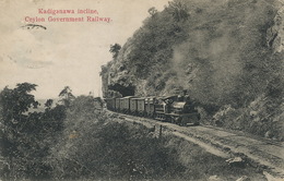 Kadiganawa Incline . Ceylon Government Railway  Train  1911 - Sri Lanka (Ceylon)