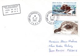 TAAF. N°82 De 1979 Sur Enveloppe Ayant Circulé. Pétrel. - Antarctic Wildlife