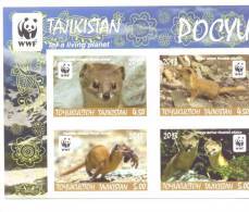 2013. WWF, Altay Weasel, 4v IMPERFORATED Se-tenant, Mint/** - Otros & Sin Clasificación