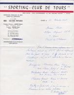 BOXE - LETTRE SPORTING CLUB DE TOURS COMITE D'ORLEANS - LISTE DES BOXEURS RENCONTRE A CHATELLERAULT - Other & Unclassified