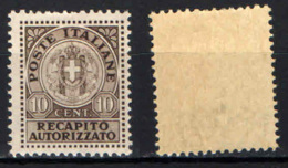 ITALIA REGNO - 1930 - STEMMA IN CERCHIO - MNH - Pneumatic Mail