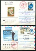 4841 - RUSSLAND / UdSSR / UKRAINE - 4 Versch. Briefe/GA Mit Priv.Zusatzfrankatur Und/oder Stempeln - ANSEHEN - Lettres & Documents