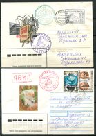 4847 - RUSSLAND / UdSSR / UKRAINE - 4 Versch. Briefe/GA Mit Priv.Zusatzfrankatur Und/oder Stempeln - ANSEHEN - Cartas & Documentos