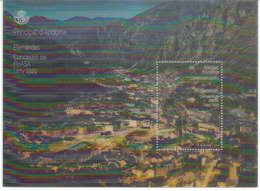 ANDORRA.FHASA/FEDA.(Forces Hidroelèctriques D'Andorra) 90 Ans.Bloque Lenticular, Neuf ** Haute Faciale - Ungebraucht