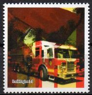 Gummed Cinderella - Label - Fire Brigade And Firefighters Pompiers Bomberos Feuerwehr- Labels - Vignettes - Trucks - Camion