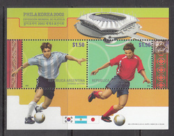 2002 Argentina  Football Korea Souvenir Sheet MNH - Neufs