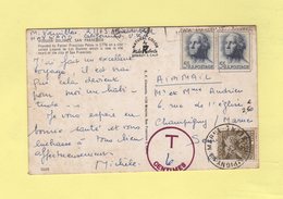 Carte Postale Des Etats Unis Taxée à Champigny Sur Marne - 1963 - 1859-1959 Brieven & Documenten