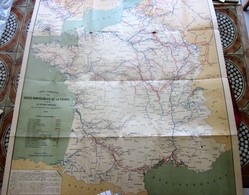 1911 CARTE ITINÉRAIRE VOIES NAVIGABLES DE FRANCE D’APRÈS GUIDE OFFICIEL NAVIGATION INTÉRIEURE éditeurs Berger Levrault - Seekarten