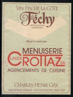 Etiquette De Vin // Féchy, Menuiserie Claude Crottaz - Profesiones