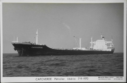 CPSM. - Carte-Photo > Bateaux > Pétroliers > CAPOVERDE Pétrolier Libéria - 7.9.1970 - TBE - Pétroliers