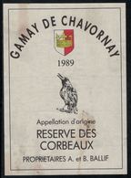 Etiquette De Vin // Gamay De Chavornay, Réserve Des Corbeaux - Penne