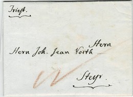 1806, Triest Handschr.  Nach Steyr " , A2132 - ...-1850 Prefilatelia