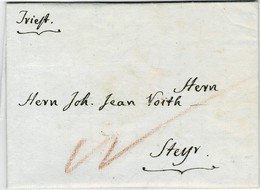 1806, Triest Handschr.  Nach Steyr " , A2132 - ...-1850 Vorphilatelie