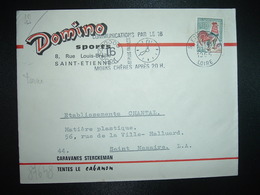 LETTRE TP COQ 0,30 OBL.MEC.21-2 1966 ST ETIENNE RP LOIRE (42) DOMINO SPORTS CARAVANES STERCKEMAN  TENTES LE CABANON - Altri & Non Classificati