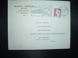 LETTRE TP M.DE DECARIS 0,25 OBL.MEC.18-10 1963 NIMES GARE GARD (30) GEORGES REMEZ Notaire - Altri & Non Classificati