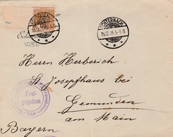 30 Ct Surchargé 17 1/2 (Yv 114) Sur Lettre Echternach 19.12.16 Vers Bayern - Censure "Trier Freigegeben". - 1914-24 Marie-Adélaida