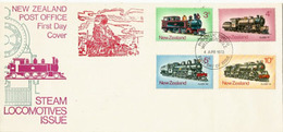 History Of The Steam Locomotives Of New-Zealand.  FDC Year 1973 - Covers & Documents