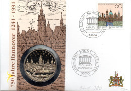 BRD Numisbrief "750 Jahre Hannover" 8.1.1991 BONN Mit Medaille Hannover PP (Münze) 60Pf. 1991 Hannover - Altri & Non Classificati