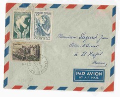 Yvert N° 761, 762 - Conférence De Paris 1946 Sur Pli Par Avion Pour Le Maroc + 752 Oeuvres De La Marine - Posttarife