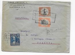 1919 - GUATEMALA - ENVELOPPE RECOMMANDEE  => VERGIGNY (YONNE) - Guatemala