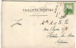 TP GRANADA CIRCULADA CON MAT AMBULANTE GRANADA MADRID 1 - 1931-50 Storia Postale