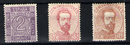 España Nº 116a, 118, 125. Año Nº 1872 - Neufs