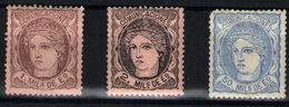 España Nº 102/3, 107. Año Nº 1870 - Unused Stamps