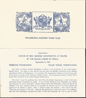 J) 1967 UNITED STATES, STATUTE OF BROTHER GEORGE WASHINGTON AT PRAYER BY THE GRAND LODGE OF PENNA, FREEDOMS FOUNDATION, - Other & Unclassified