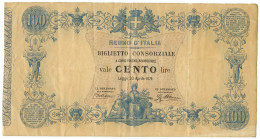 100 LIRE BIGLIETTO CONSORZIALE REGNO D'ITALIA 30/04/1874 BB+ - Biglietto Consorziale