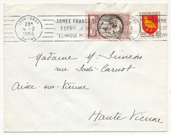 Enveloppe Affr. Composé (Gérard De Nerval, Blason D'Aunis) OMEC Lyon Gare 1956 - Briefe U. Dokumente