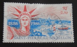 SAINT PIERRE ET MIQUELON  YT 471 CAD 19-12-1986 "STATUE DE LA LIBERTÉ" - Gebruikt