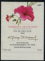 Etiquette De Vin // Cabernet Sauvignon, Vin Du Pays D'OC - Fiori