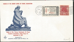 J) 1967 UNITED STATES, ISSUE AT THE GRAND LODGE OF PENNA DEDICATION, STATUTE OF BROTHER GEORGE WASHINGTON AT PRAYER FREE - Other & Unclassified
