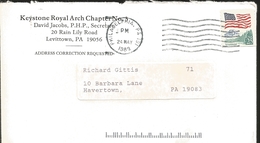 J) 1989 UNITED STATES, FLAG, CIRCULATED COVER, FROM PHILADELPHIA TO HAVERTOWN, FDC - Other & Unclassified