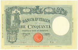 50 LIRE BARBETTI GRANDE L SENZA MATRICE BI RSI 08/10/1943 SUP - Regno D'Italia – Autres