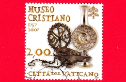 VATICANO - Usato - 2007 - Il Museo Cristiano - 2 € • Lucerna E Ampolla - Oblitérés