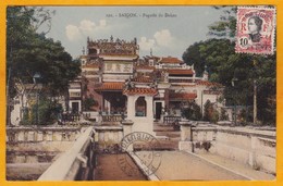 1923 - Affranchissement 4 Cents Surch Timbre Tchongking De Saigon, Annam, Indochine Vers Paris, France, Vue Pagode Dakao - Cartas & Documentos