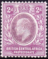 BRITISH CENTRAL AFRICA 1902 KEDVII 2 Cents Dull & Bright Purple SG60 MH - Altri