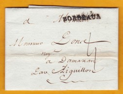 1788 - Marque Postale BORDEAUX, Gironde Sur Lettre Avec Correspondance Vers Damazan Par Aiguillon, Lot Et Garonne - 1701-1800: Précurseurs XVIII