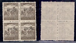 Occupazioni I Guerra Mondiale - Fiume - 1918 - 20 Filler (10) - Quartina - Goma Integra (80) - Andere & Zonder Classificatie