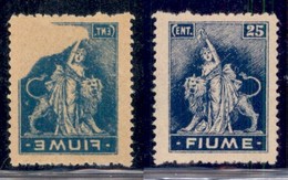 Occupazioni I Guerra Mondiale - Fiume - 1919 - 25 Cent (A 38q) Con Decalco Parziale - Gomma Originale - Other & Unclassified