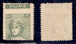 Occupazioni I Guerra Mondiale - Fiume - 1919 - 5 Cent (C 34 Varietà Kd) - Fiume In Alto - Gomma Originale - Non Cataloga - Autres & Non Classés